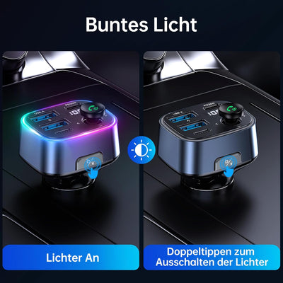 SYNCWIRE Bluetooth 5.3 FM-Transmitter-Autoladegerät 48W (PD 36W &12W) Dualer USB-Anschluss Ladegerät