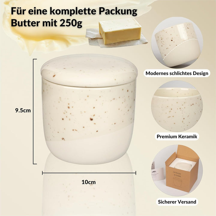 DEKAZIA® Französische Butterdose Wassergekühlt | Butterglocke, Butterfass, Französischer Buttertopf,