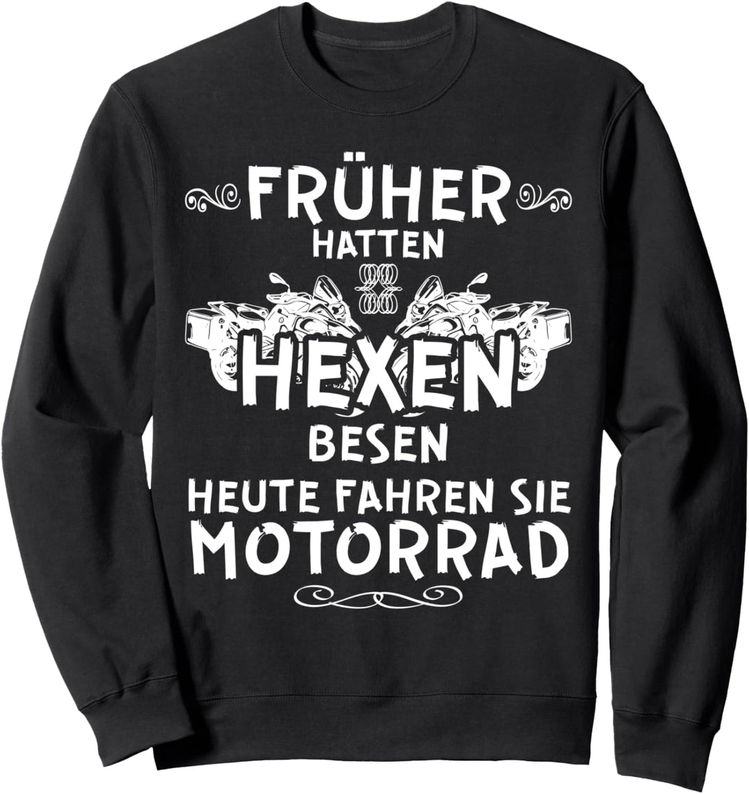 Lustiges Hexen Fahren Motorrad Motorradfahrerin Geschenk Sweatshirt