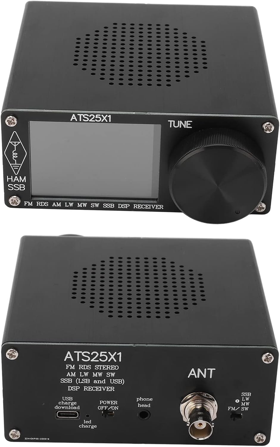 ATS25X1 Upgrade Si4732 Vollband-FunkempfäNger FM AM (MW und SW) SSB-KurzwellenempfäNger mit 2,4-Zoll