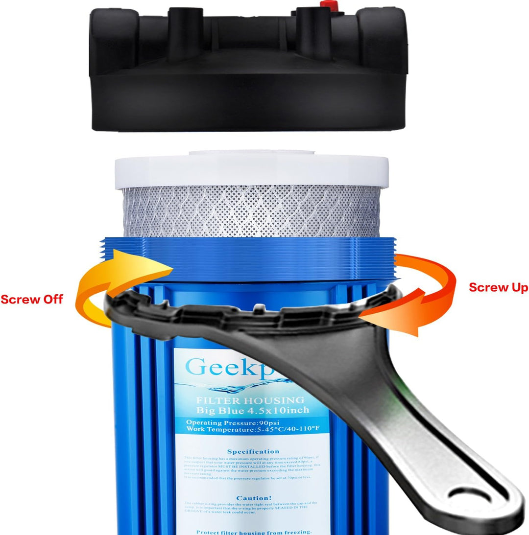 Geekpure 4,5" x 20" Carbon Block Ersatzfilter für ganzes Haus Wasserfiltrationssystem 5 Mikron -Pack