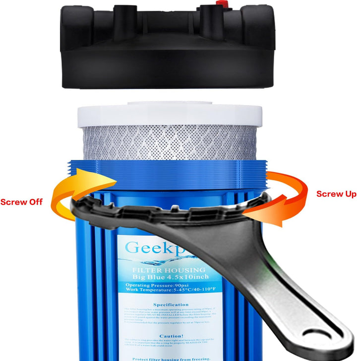 Geekpure 4,5" x 20" Carbon Block Ersatzfilter für ganzes Haus Wasserfiltrationssystem 5 Mikron -Pack