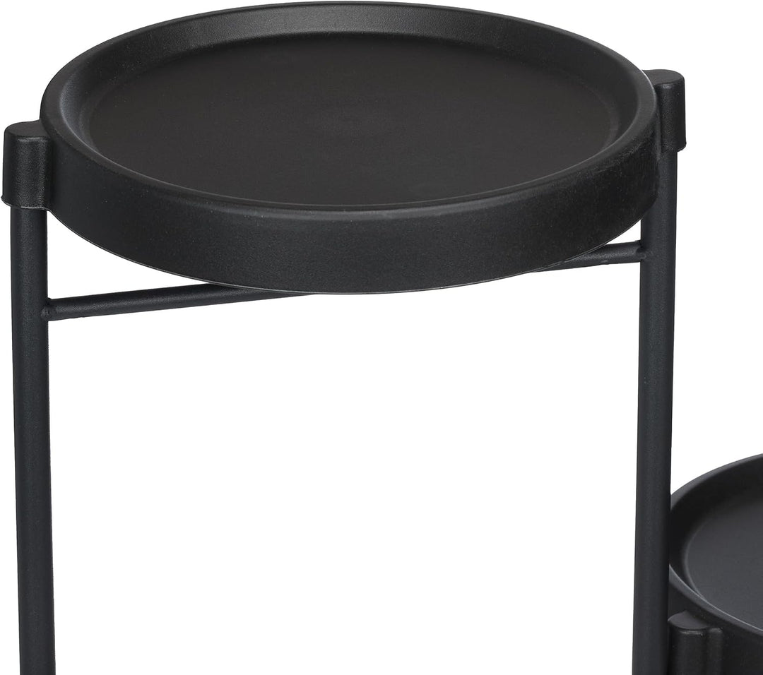 Relaxdays Blumenregal mit 3 runden Ablagen, für Blumen- & Pflanzentöpfe, Pflanzentreppe, HBT: 65 x 4