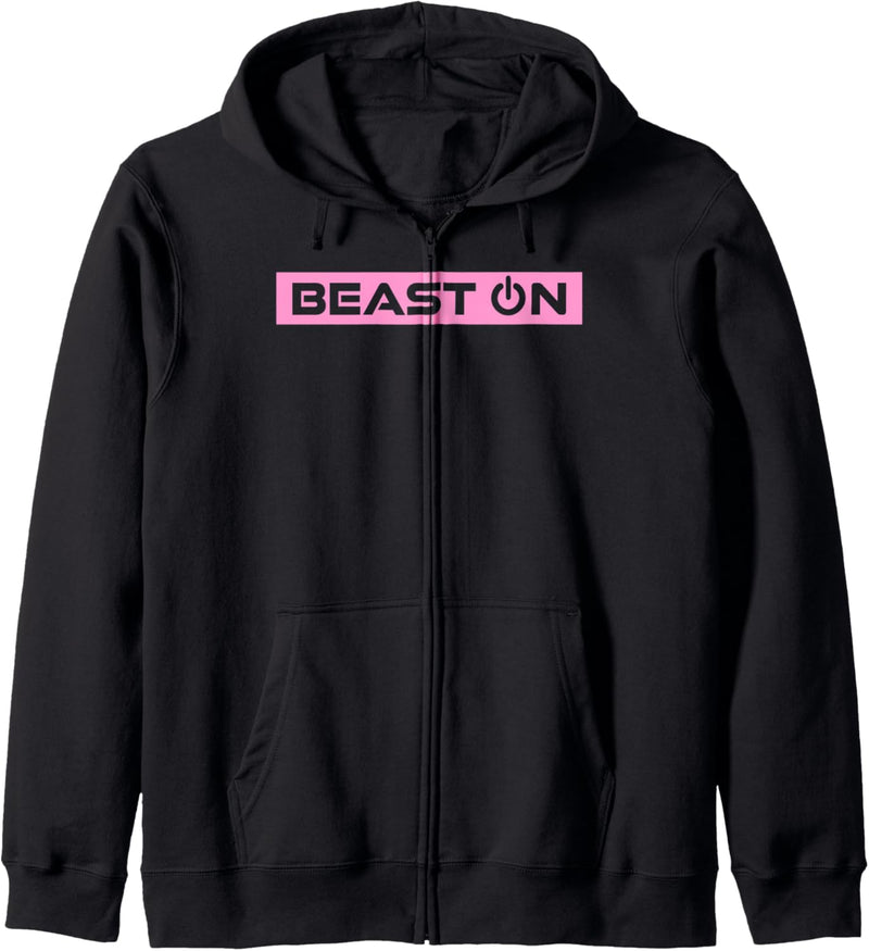 Beast ON Pink Gym Fitness Workout Gym Spruch Pink Motivation Kapuzenjacke