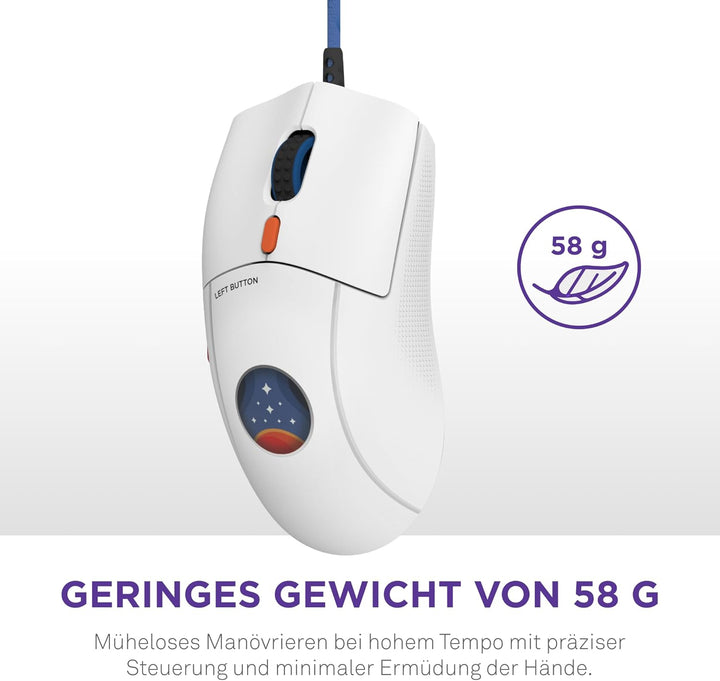 NZXT Lift 2 Starfield | Leichte symmetrische Gamingmaus, kabelgebunden | Nur 58 g Gewicht | 8 kHz Ab