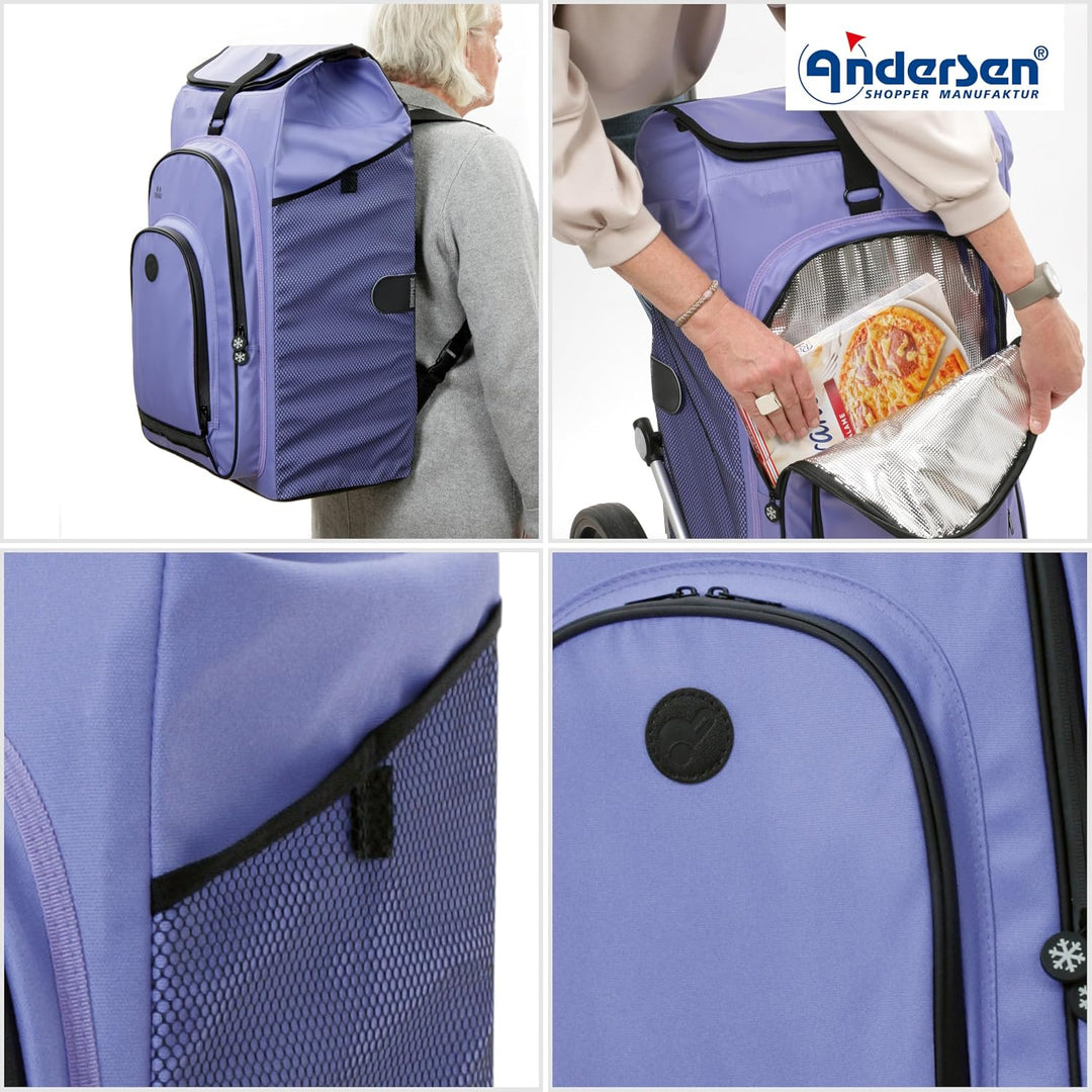 ANDERSEN Einkaufstrolley - Royal Shopper Hydro 3.0 Flieder 62 L Bike, Einkaufsroller, Rucksack, Ther