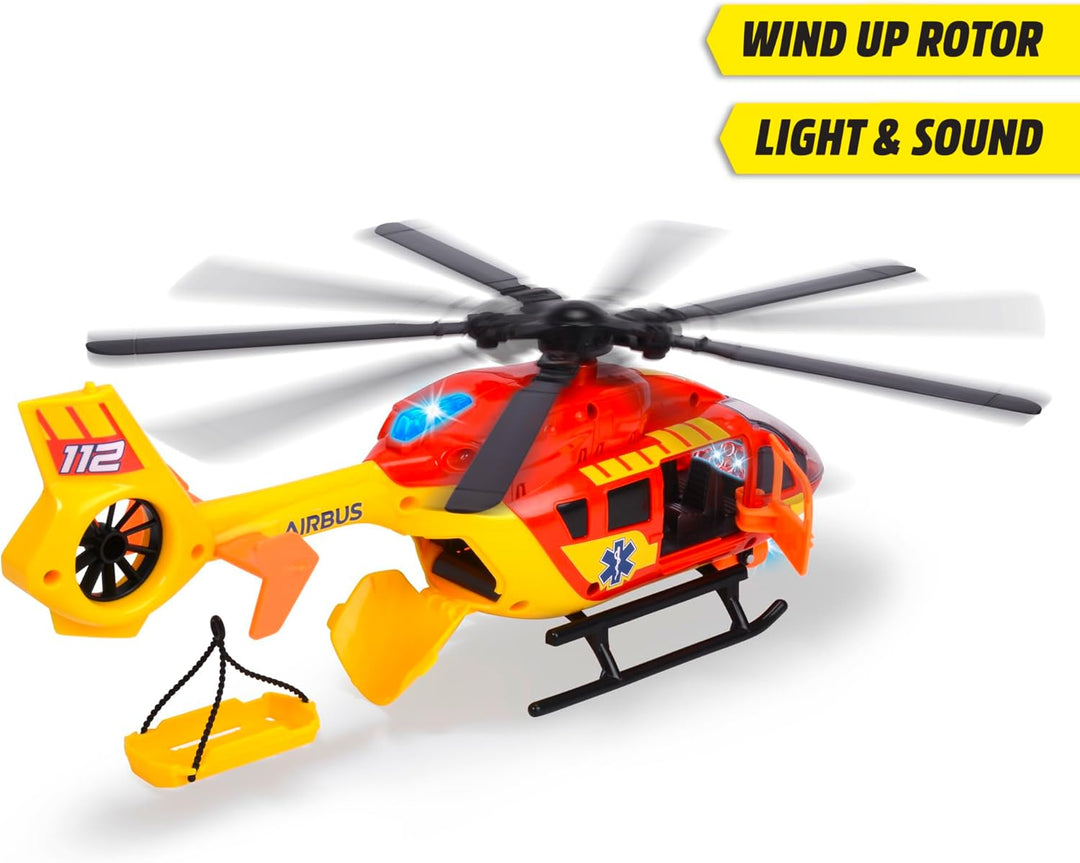 Dickie Toys - Rettungs-Hubschrauber Airbus H145 (36 cm) - Spielzeug-Helikopter mit Aufzieh-Propeller