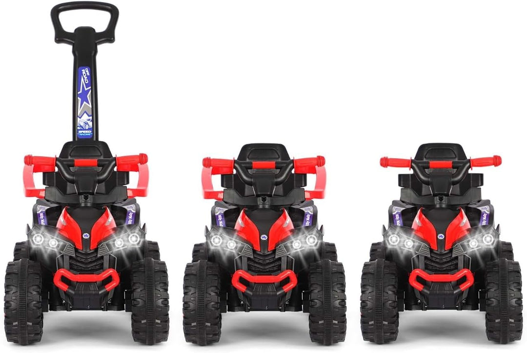 Milly Mally Wild Kinder Rutschauto mit Schubstange | 3-in-1 Offroad Quad Kinderfahrzeug für Kleinkin