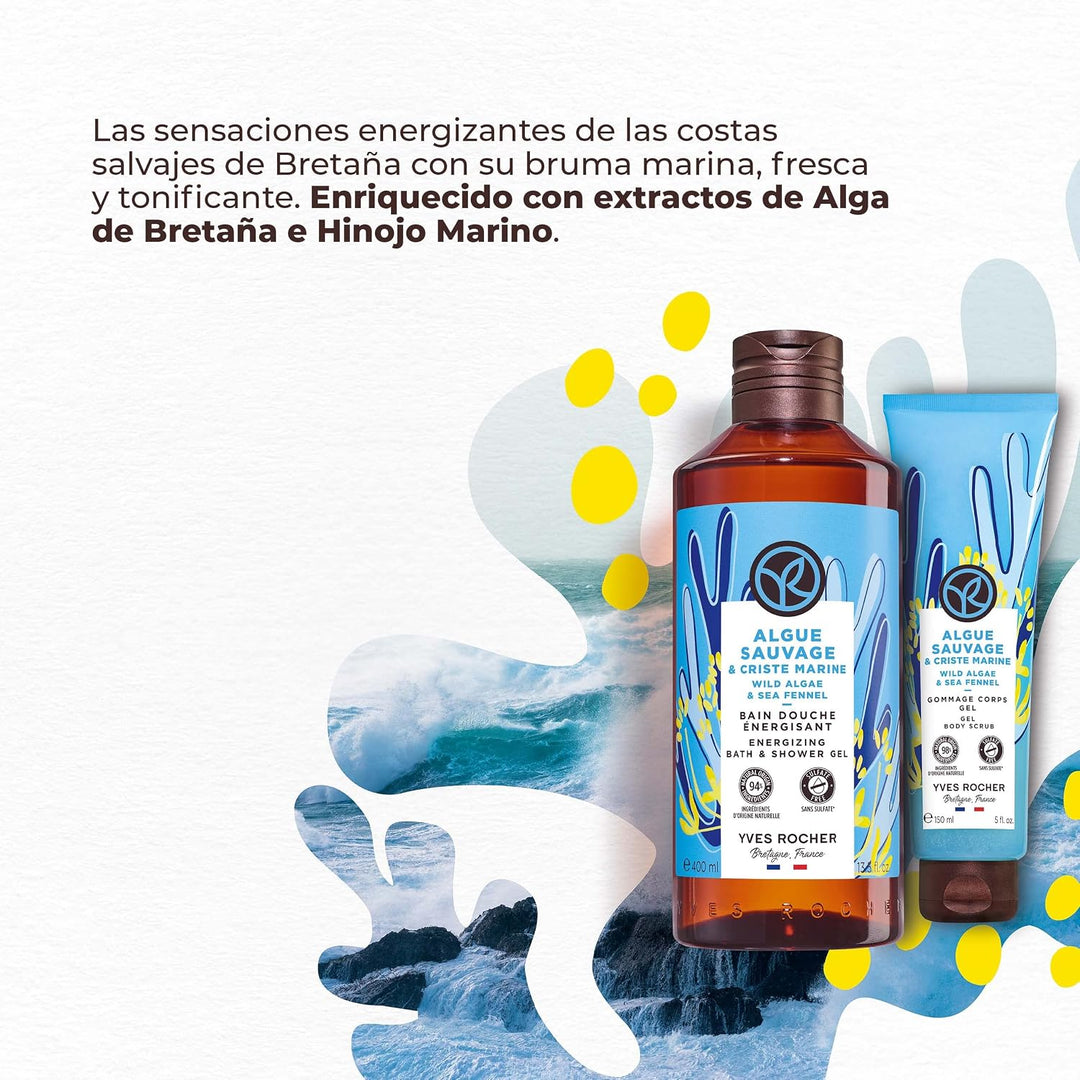 Yves Rocher Nature Bain Körperpeeling Wildalgen & Meeresfenchel, sulfatfrei, 98 % Inhaltsstoffe natü
