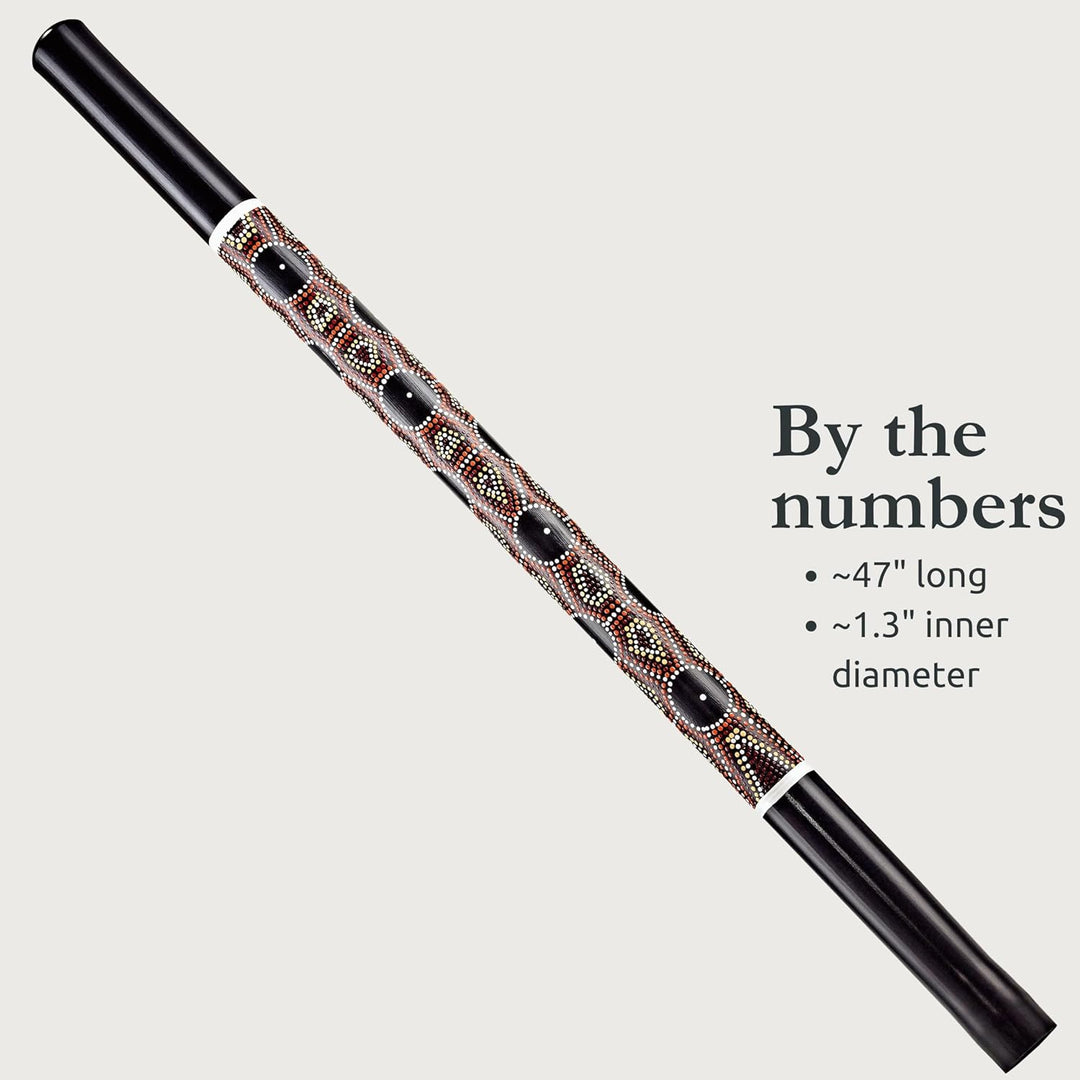 Sonic Energy Klassisches Bambus Didgeridoo – Leichtgewichtig – Bambusholz, schwarz gepunktet (DD1BK)