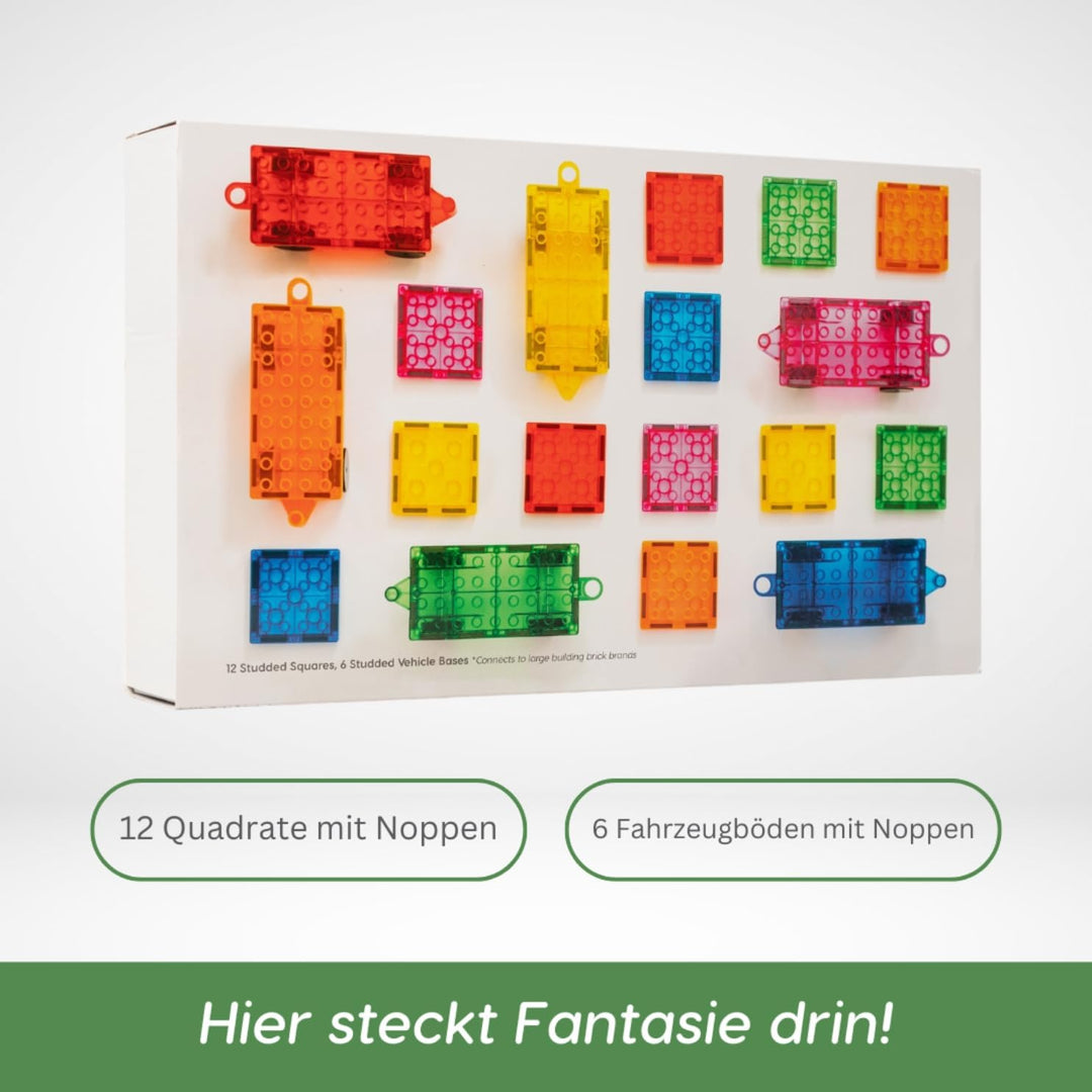 Magnetbausteine, Magnetfliesen, Eisenbahn Set 18 Teile für Jungen Mädchen Kinder, Lernspielzeug, päd