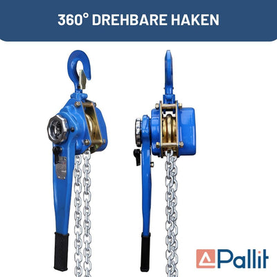 Pallit Hebelzug LEVER-S | 750 kg Tragkraft | 1,5 m Kettenlänge | strapazierfähige Lastbremse | Freil