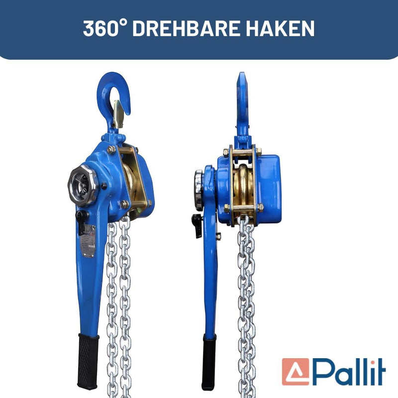 Pallit Hebelzug LEVER-S | 750 kg Tragkraft | 1,5 m Kettenlänge | strapazierfähige Lastbremse | Freil