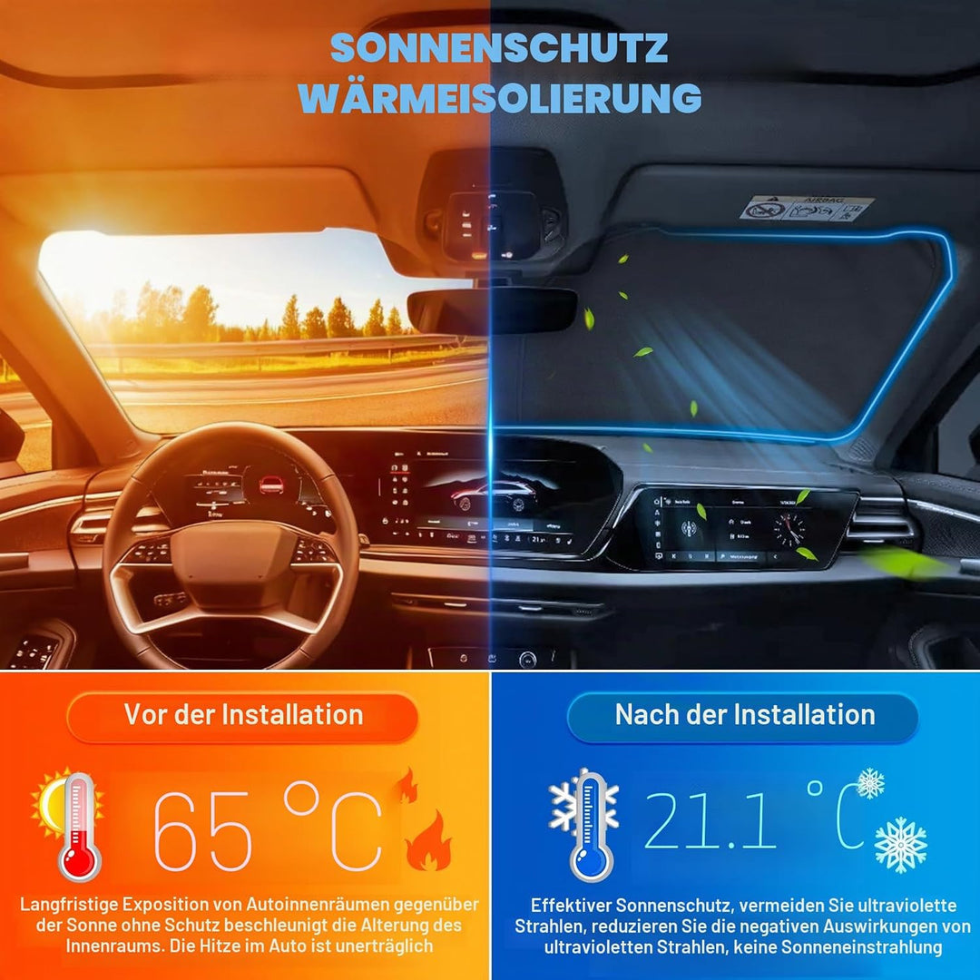 Auto Frontscheiben Sonnenblende Ersatz für Ford Focus MK3 2010-2018, Faltbarer Sonnenschutz für Auto