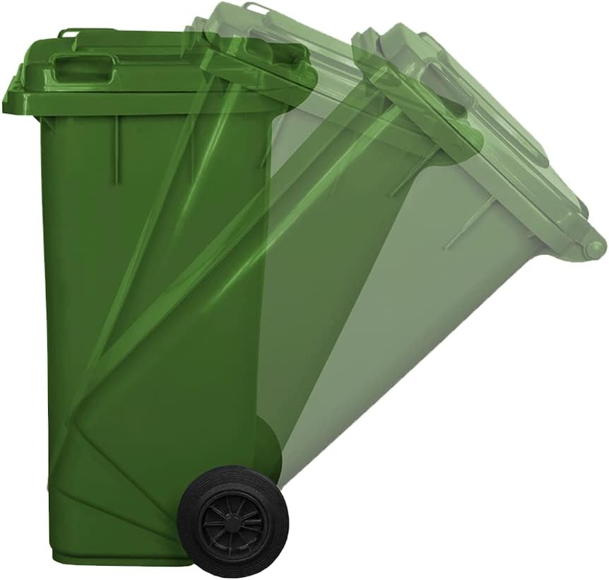 JESTIC Mülltonne Abfalltonne Reststofftonne 120L laufruhige Vollgummi-Räder NEU (grün)