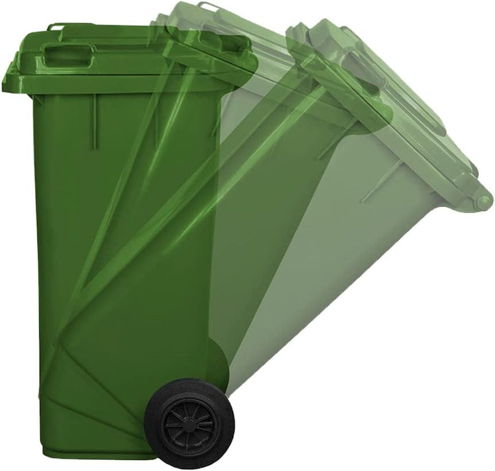 JESTIC Mülltonne Abfalltonne Reststofftonne 120L laufruhige Vollgummi-Räder NEU (grün)