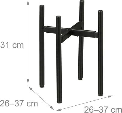 Relaxdays Pflanzenständer, verstellbare Breite, BxT: 26x26-37x37 cm, Metall Blumentopfgestell, innen
