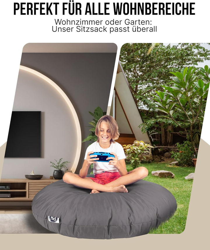 PATCH HOME Sitzsack 2 in 1 Sitzkissen Bodenkissen für Erwachsene &amp; Kinder - Gaming mit Füllung Kisse