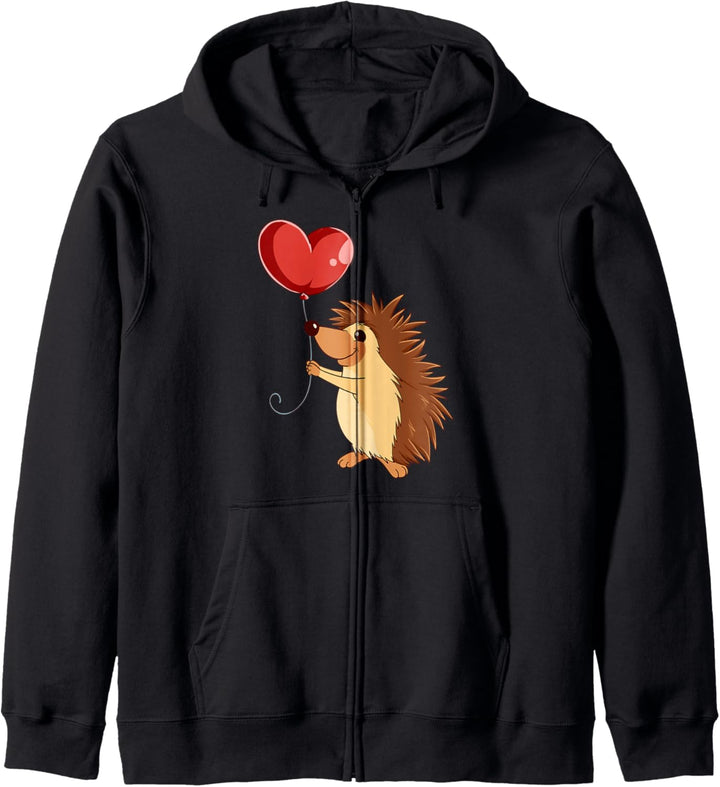 Igel und Herz Ballon Kapuzenjacke