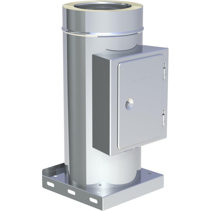 Jeremias DW-FU Ø 100 mm Revisionselement mit Grundplatte Kondensatablauf Abgassystem Edelstahl bis 6