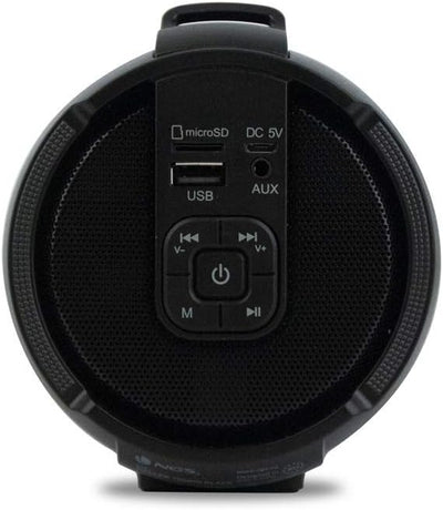 NGS Roller Tempo Black - Tragbarer 20 W-Lautsprecher, kompatibel mit 5.0 Technologie und True Wirele