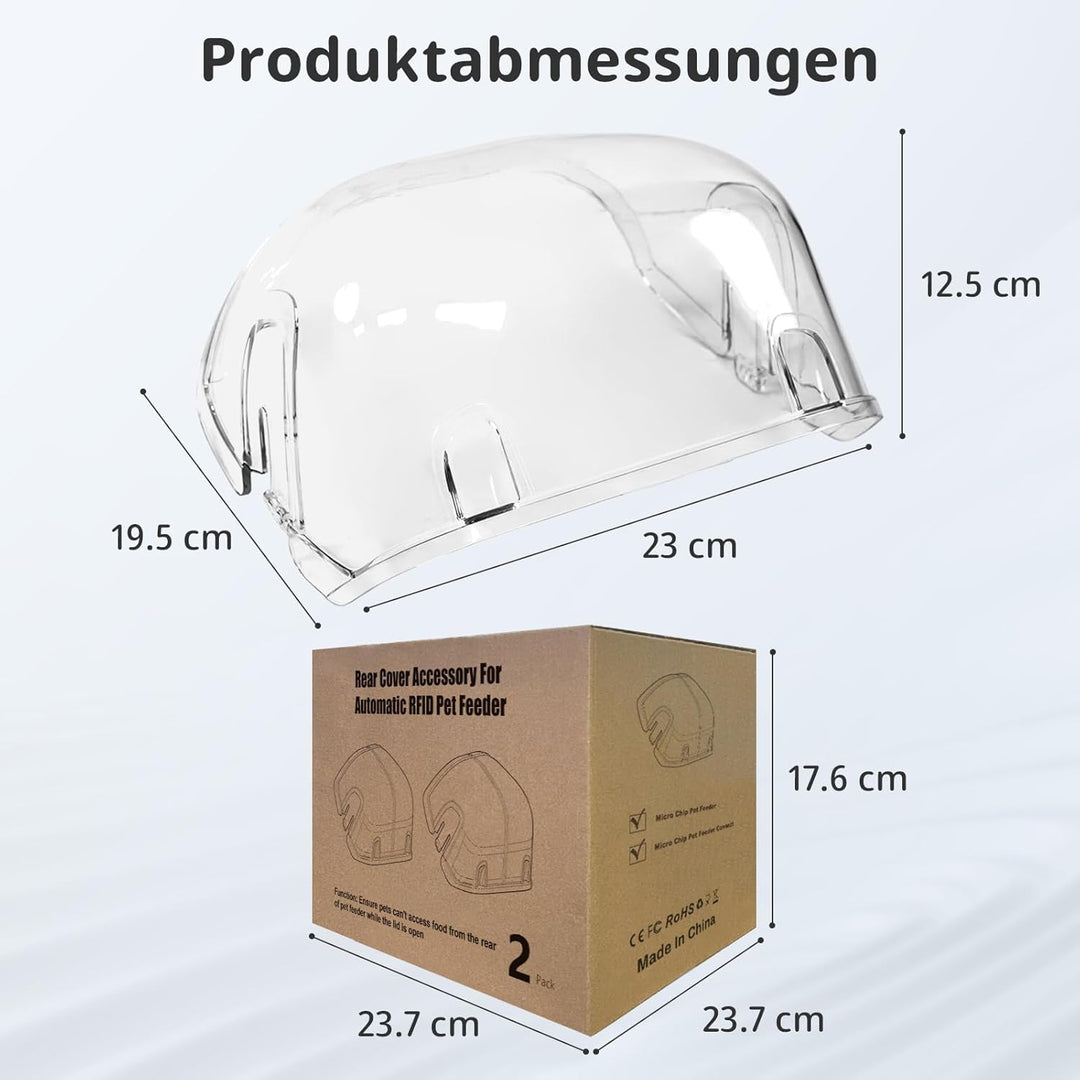 Aufsteckbare Haube, Hintere Abdeckung für Mikrochip-Futterautomat für Haustiere, Hartnäckige Haustie