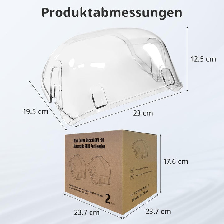 Aufsteckbare Haube, Hintere Abdeckung für Mikrochip-Futterautomat für Haustiere, Hartnäckige Haustie