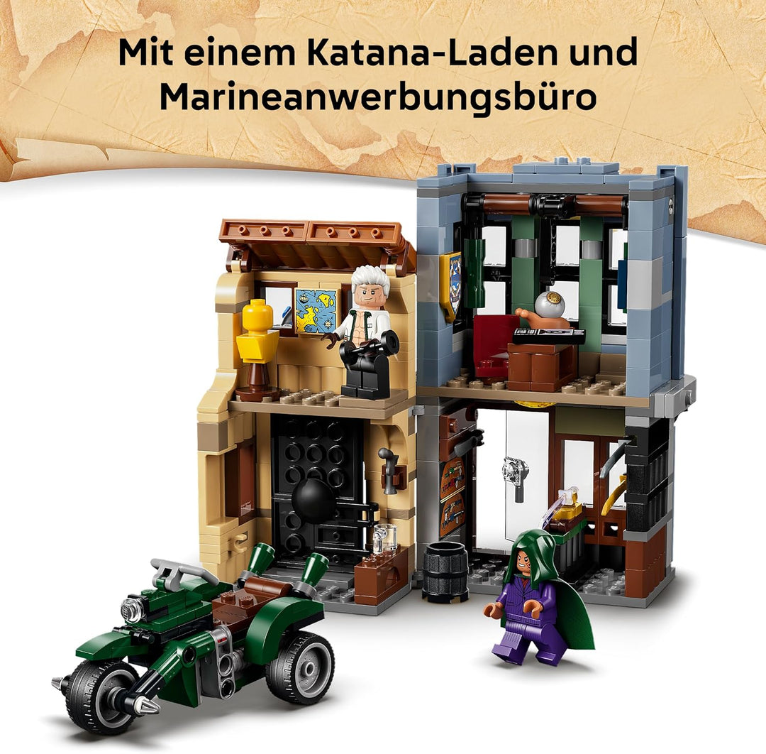 LEGO ONE PIECE Showdown mit Kapitän Smoker - Interaktives Spielzeug mit 4 Minifiguren inkl. Monkey D