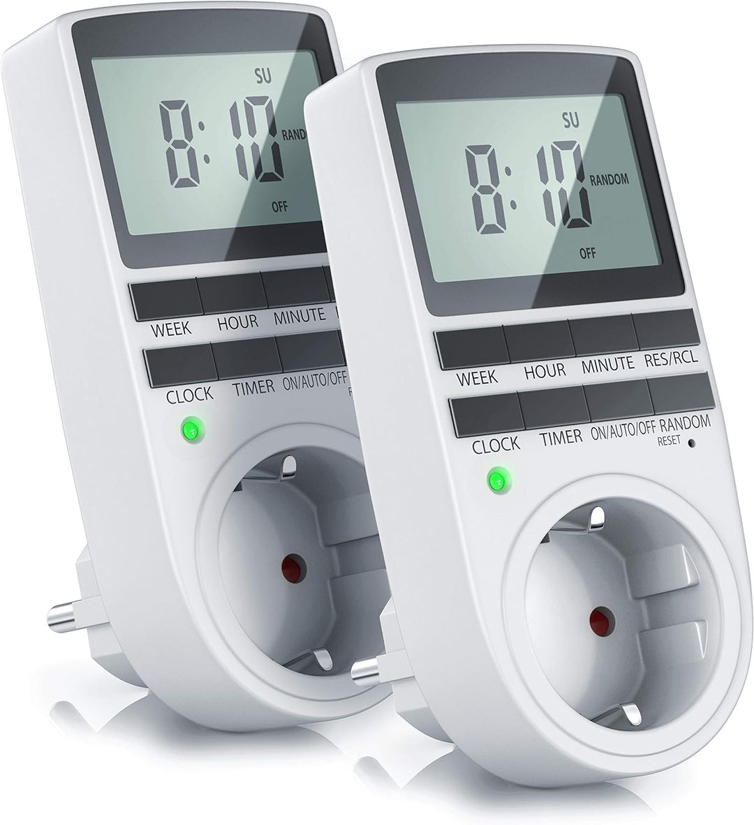 CSL - 2X Digitale Zeitschaltuhr - Programmierbarer Timer - LCD-Display 5,3 cm - 3680W - Digital-Zeit