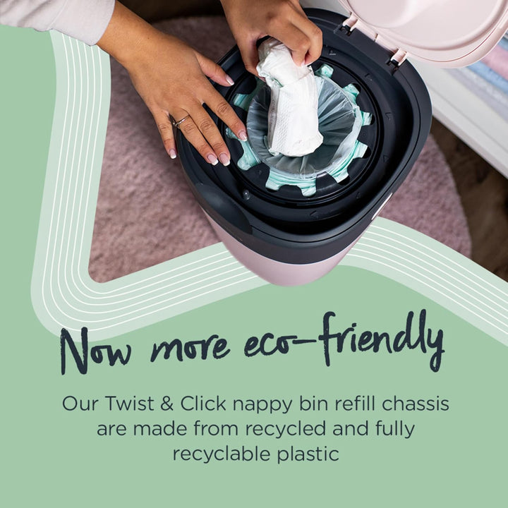 Tommee Tippee Simplee Windeleimer, mit 1 Nachfüllkassette, Schützt gegen Gerüche und Keime*, Zu 100%