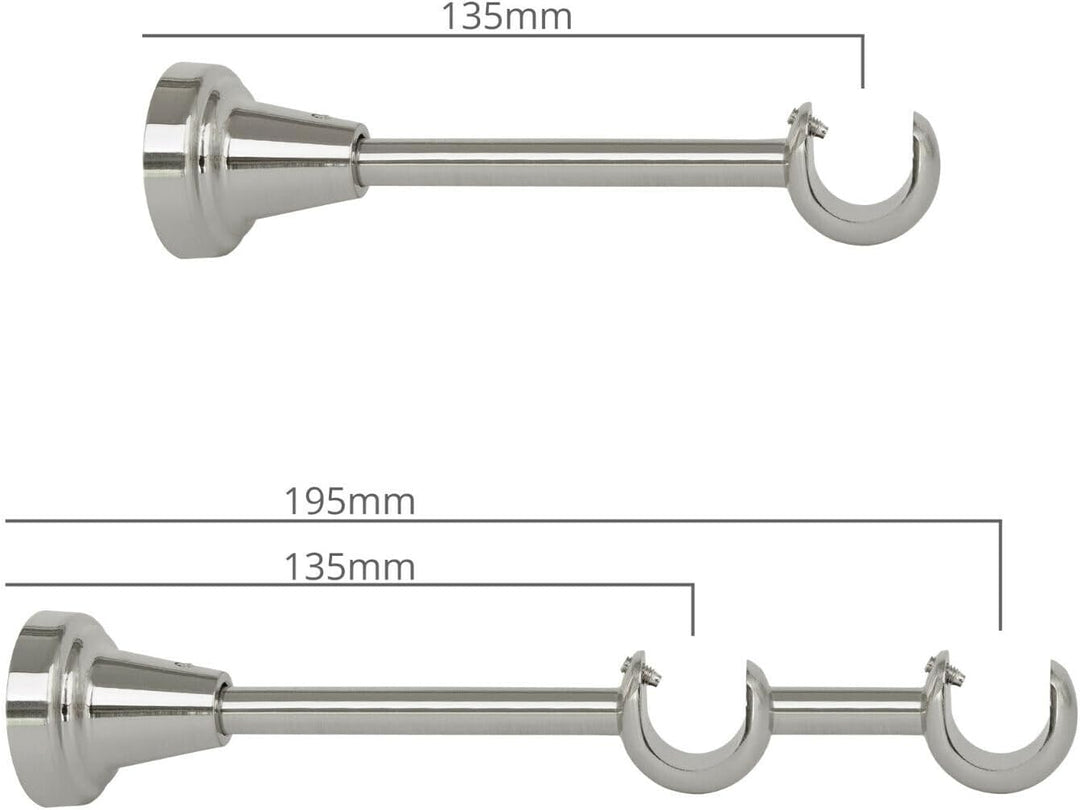 Rollmaxxx Gardinenstange Vorhangstange 19mm 2-läufig Edelstahl Design Metall (Rullo, 240 cm)