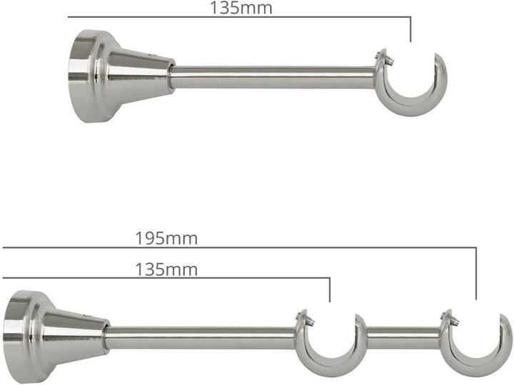Rollmaxxx Gardinenstange Vorhangstange 19mm 2-läufig Edelstahl Design Metall (Rullo, 240 cm)