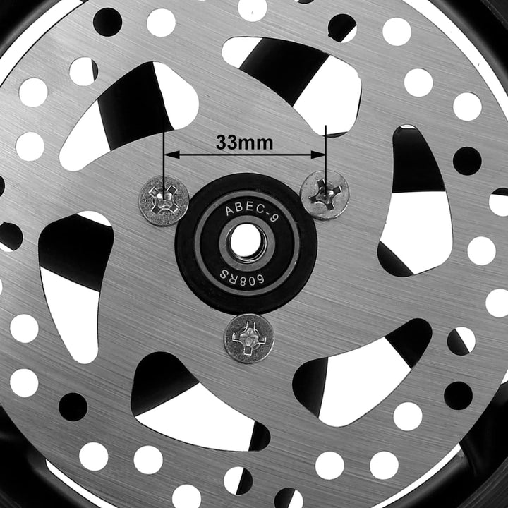 2 Stück Mach1 190x40mm (200x40mm) Big Wheel Kickscooter Rollen-Set mit Bremsscheibe inklusive Kugell