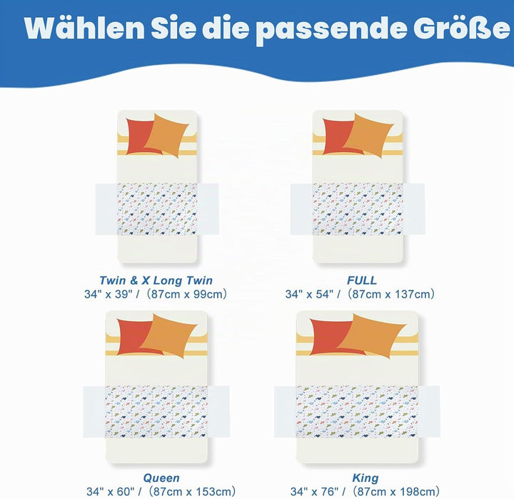 MOEMOE BABY Inkontinenz Bettunterlage, 87x99cm Inkontinenzunterlage waschbar, wasserdichte Matratzen
