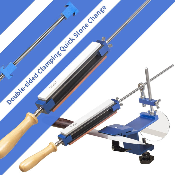 CWOVRS Messerschärfer Profi, Professioneller Messerschärfsystem mit Schnellspann-Design, Festwinkel