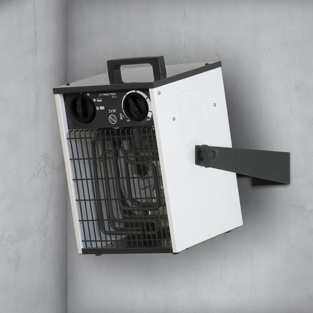 TROTEC Elektro Heizlüfter TDS 10 – Heizleistung 1 kW / 2 kW – Bauheizer Luftmenge 186 m³/h – Heizgeb