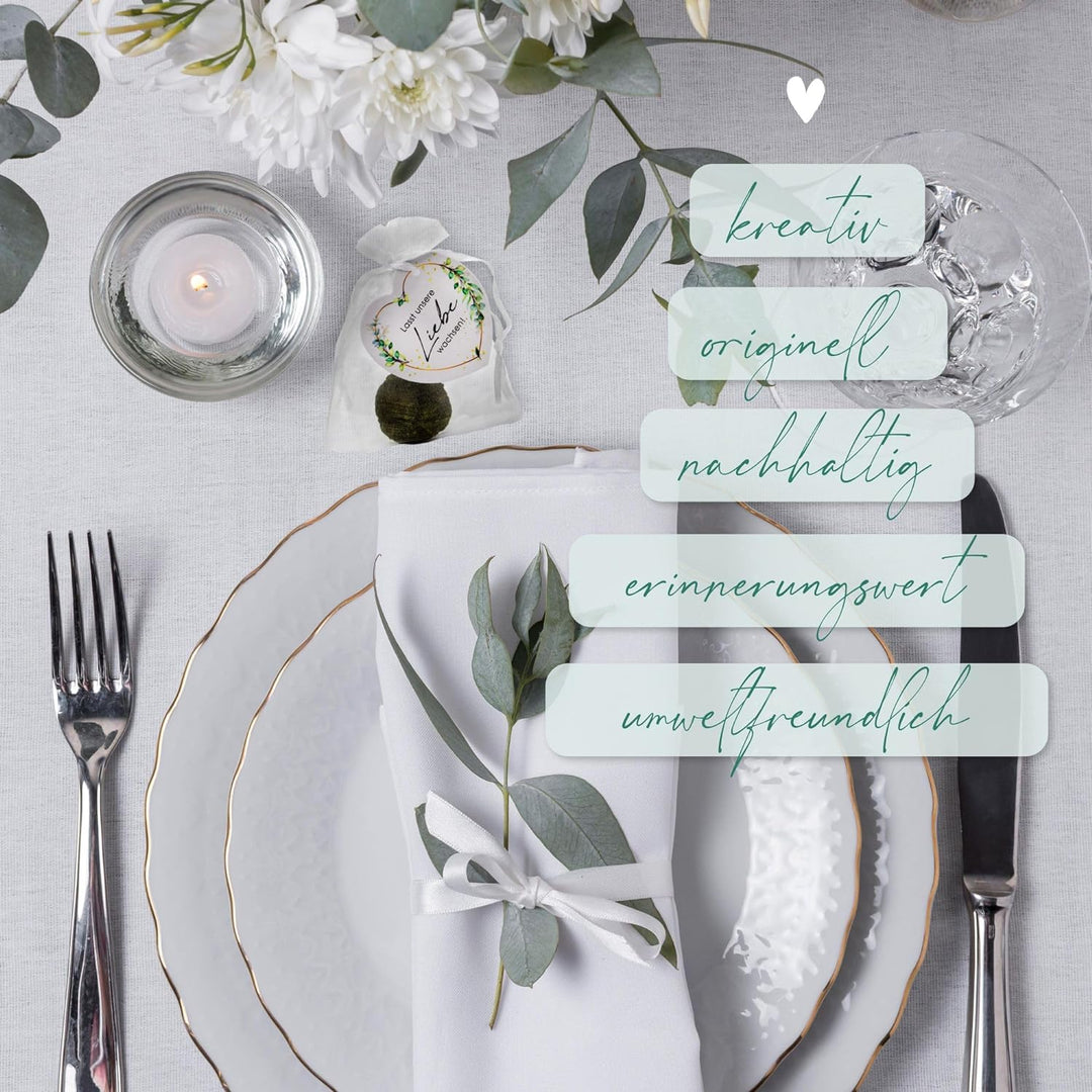 Gastgeschenke Hochzeit Blumensamen Samenbomben - Besonderes Hochzeitsgeschenk für Gäste als Give Awa