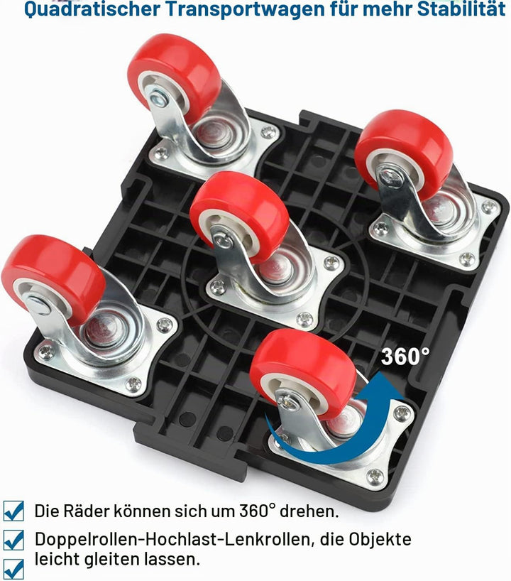 goldenwarm Möbelheber für schwere Möbel 4 Möbelroller mit 5 Stücke 360°Rotation Räder 600KG Belastun