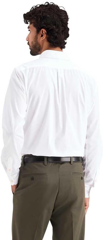 Dockers Herren Signature Stain Def Slim Shirt (1er Pack) L Lucent White, L Lucent White