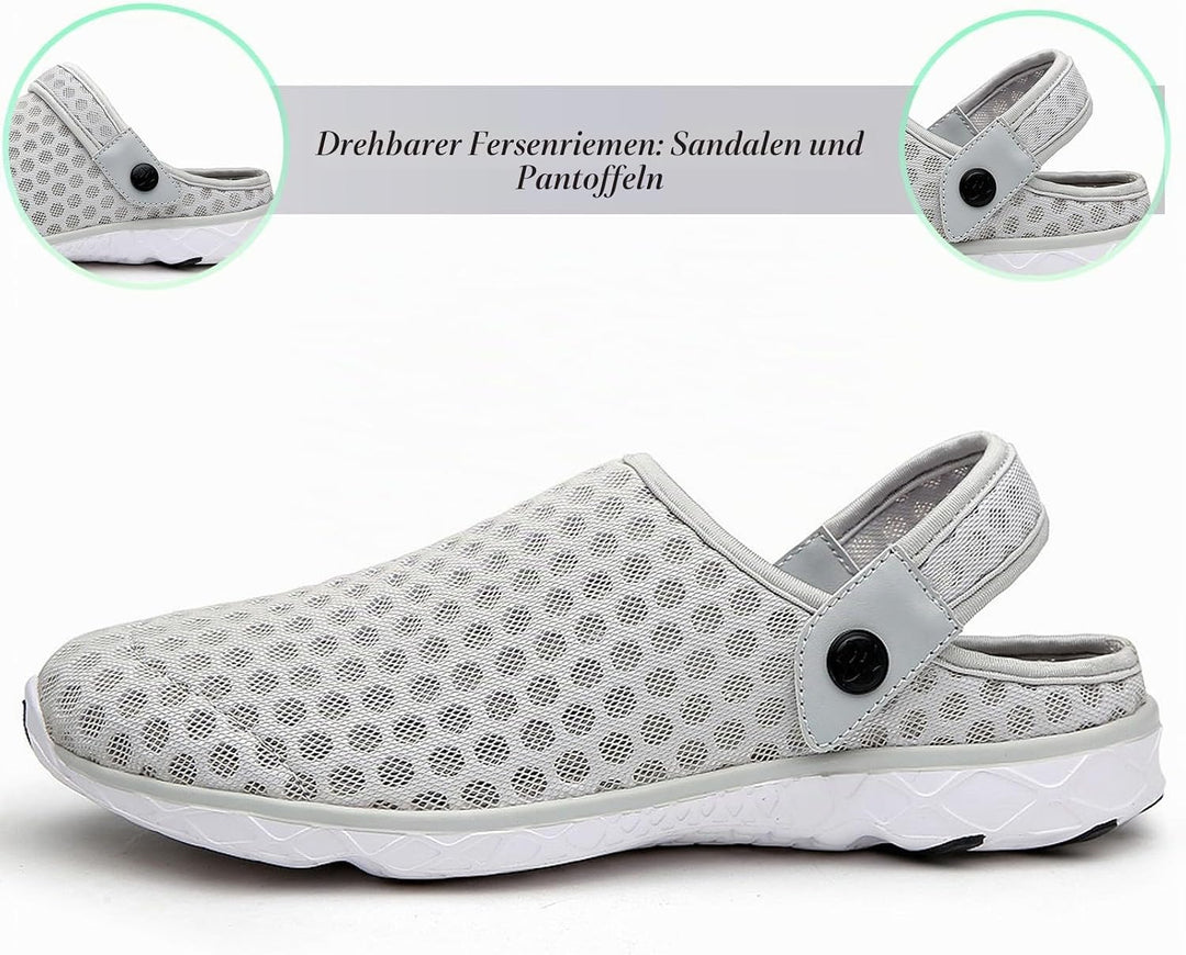 Unisex Clogs Hausschuhe Atmungsaktiv Mesh Pantoletten Sommer Beach Freizeit Schuhe rutschfest Weiche
