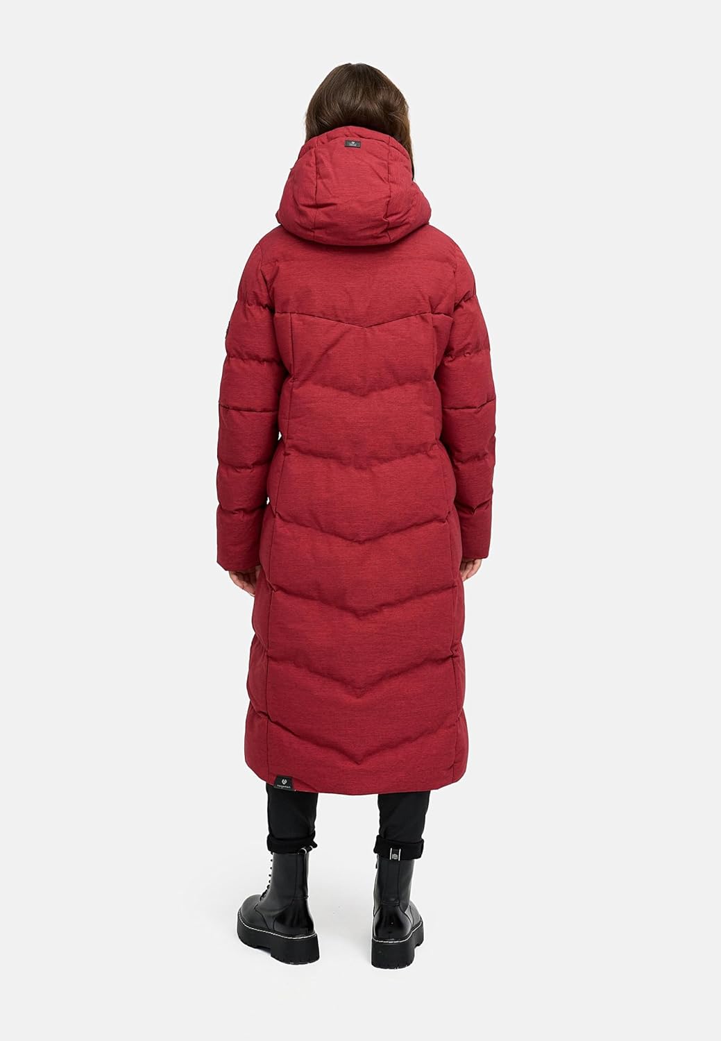 Ragwear Damen atmungsaktiver Wintermantel warmer wasserdichter Steppmantel lang mit Kapuze Pavla Lon