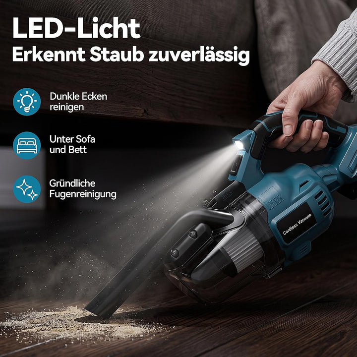 Akku Staubsauger Kompatibel mit Makita 18V,5-in-1 Handstaubsauger mit 2 x 4.0Ah Akku Ladegerät,16000