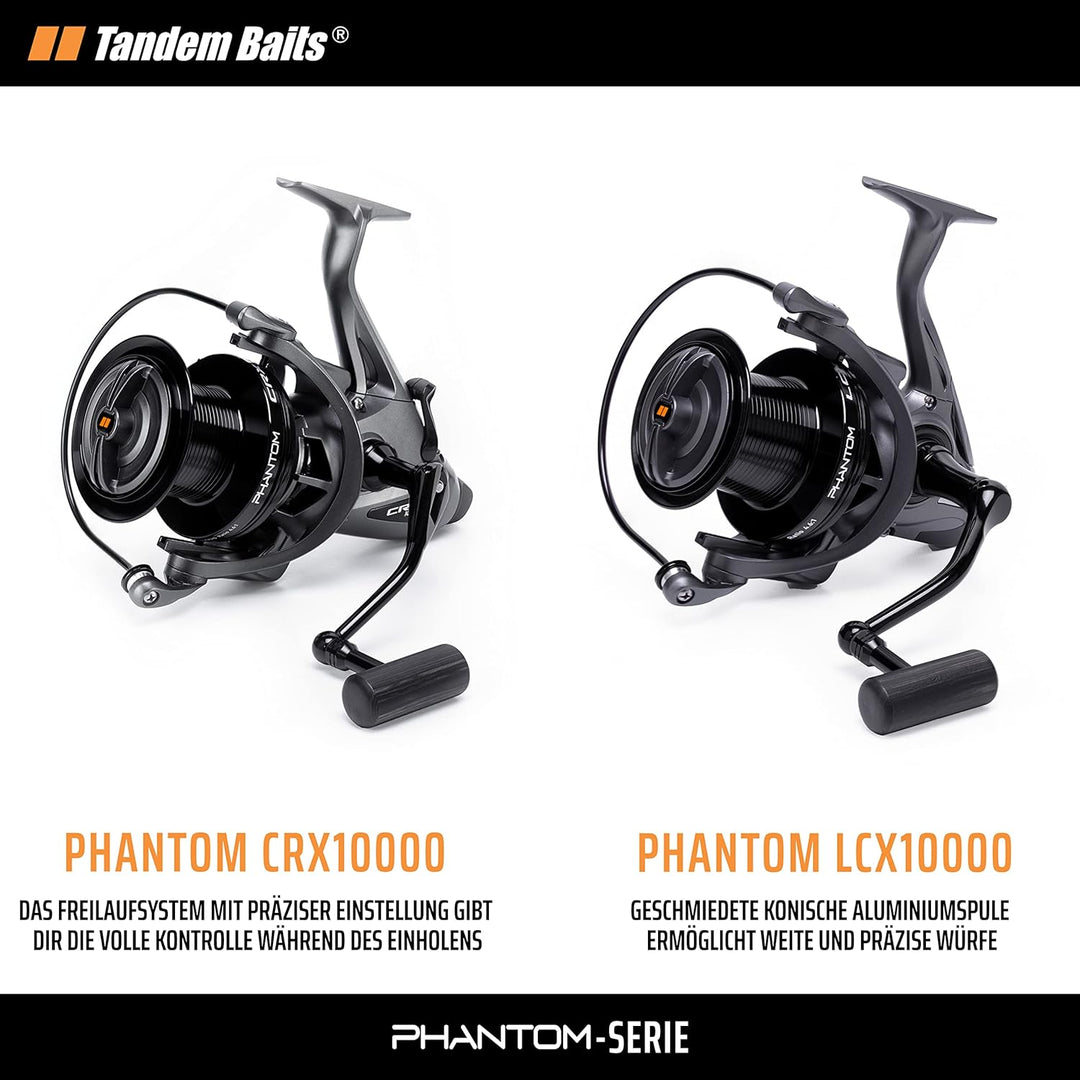 Tandem Baits Phantom CRX10000 Angelrolle | Freilaufrolle mit 8+1 Kugellagern & Schneckenrad-Getriebe