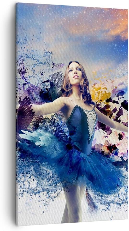 Bilder auf Leinwand Ballerina Tänzer Tüll Kleid Leinwandbild mit Rahmen 45x80cm Wandbilder Dekoratio