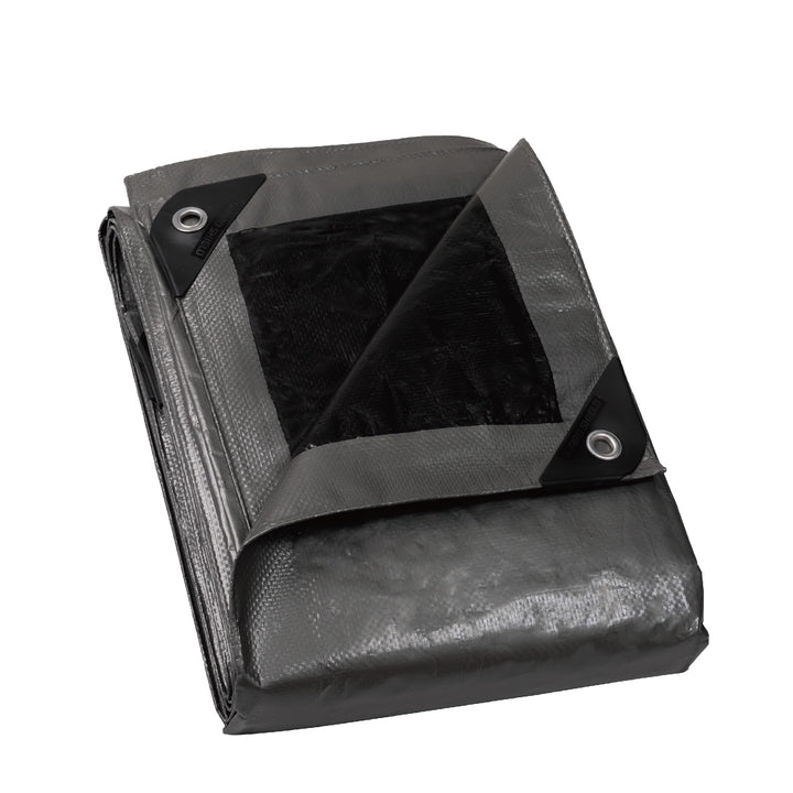 GUARD SHIELD Abdeckplane mit Ösen Wasserdicht 2m x 2m Grau Silberfarben/Schwarz Multifunktionale Pol