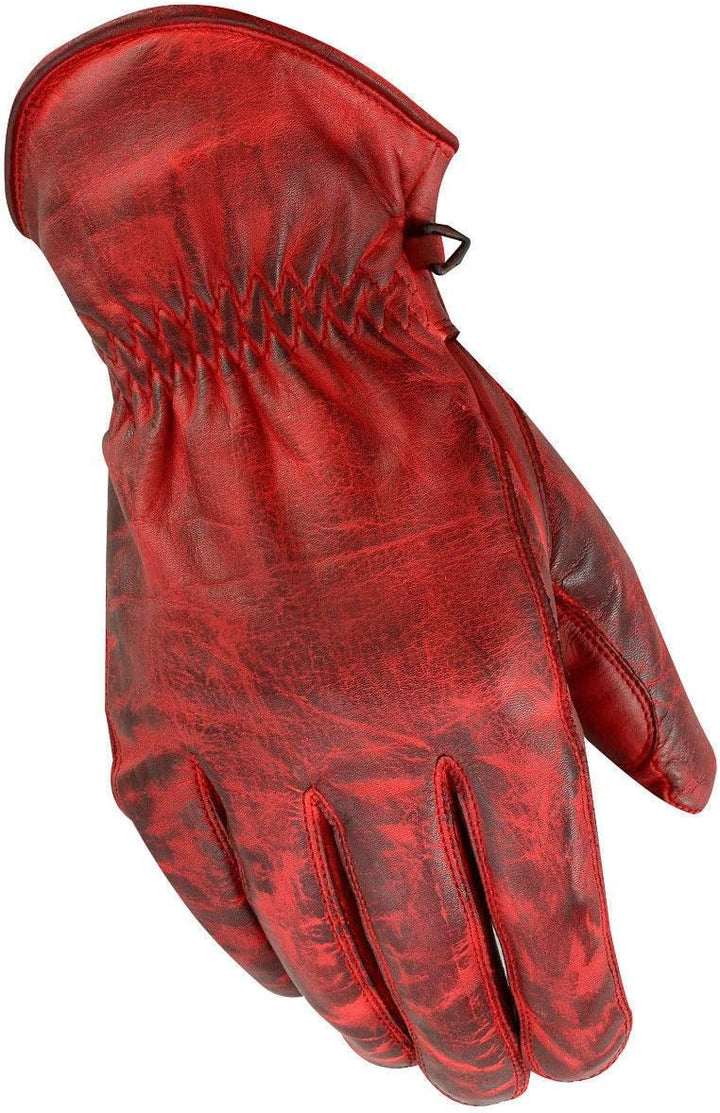 BOSMOTO Herren Retro Vintage Custom Sommer Motorradhandschuhe (2XL, Rot) XXL Rot, XXL Rot