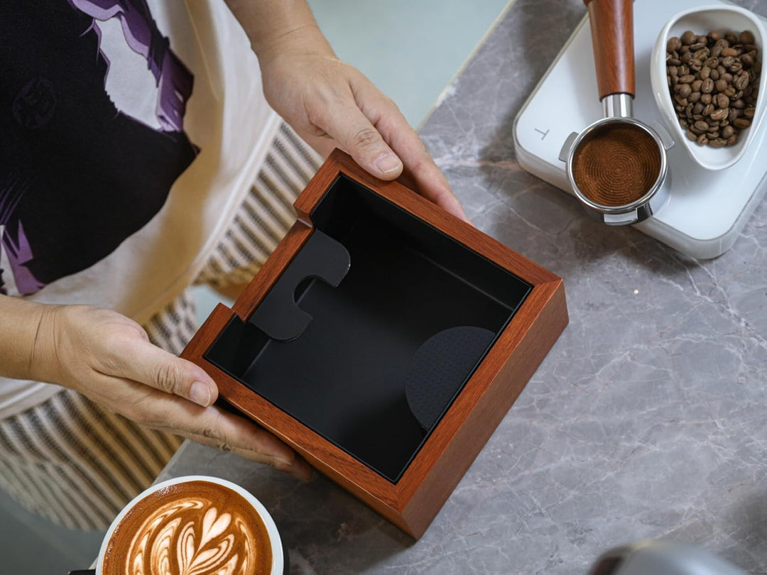 Rosewood Espresso Knock Box - Kaffeepuckeimer mit stossdämpfender Stange & rutschfestem Boden | Prem