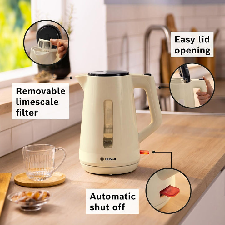 Bosch MyMoment Wasserkocher 1,7 l 3000 W Beige (MYMOMENT DELIGHT KETTLE - CREAM)