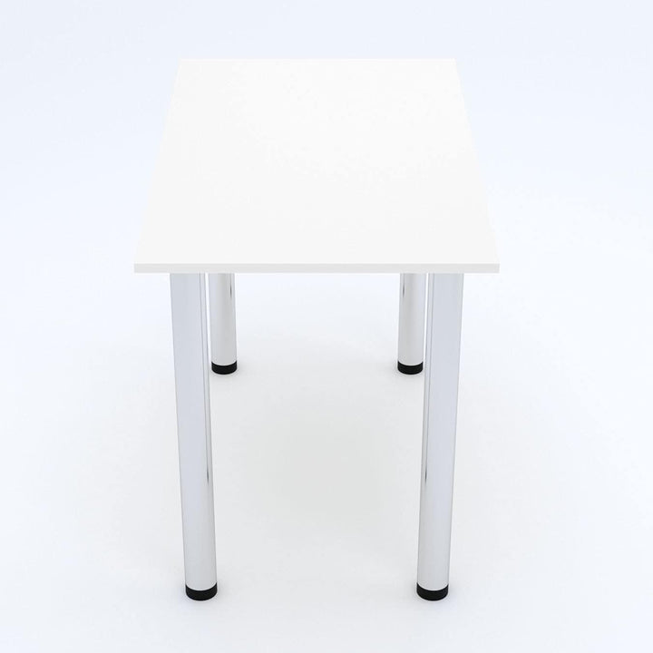 mikon 70x40 | Esszimmertisch - Esstisch - Tisch mit Chrombeinen - Küchentisch - Bürotisch | Weiss 70