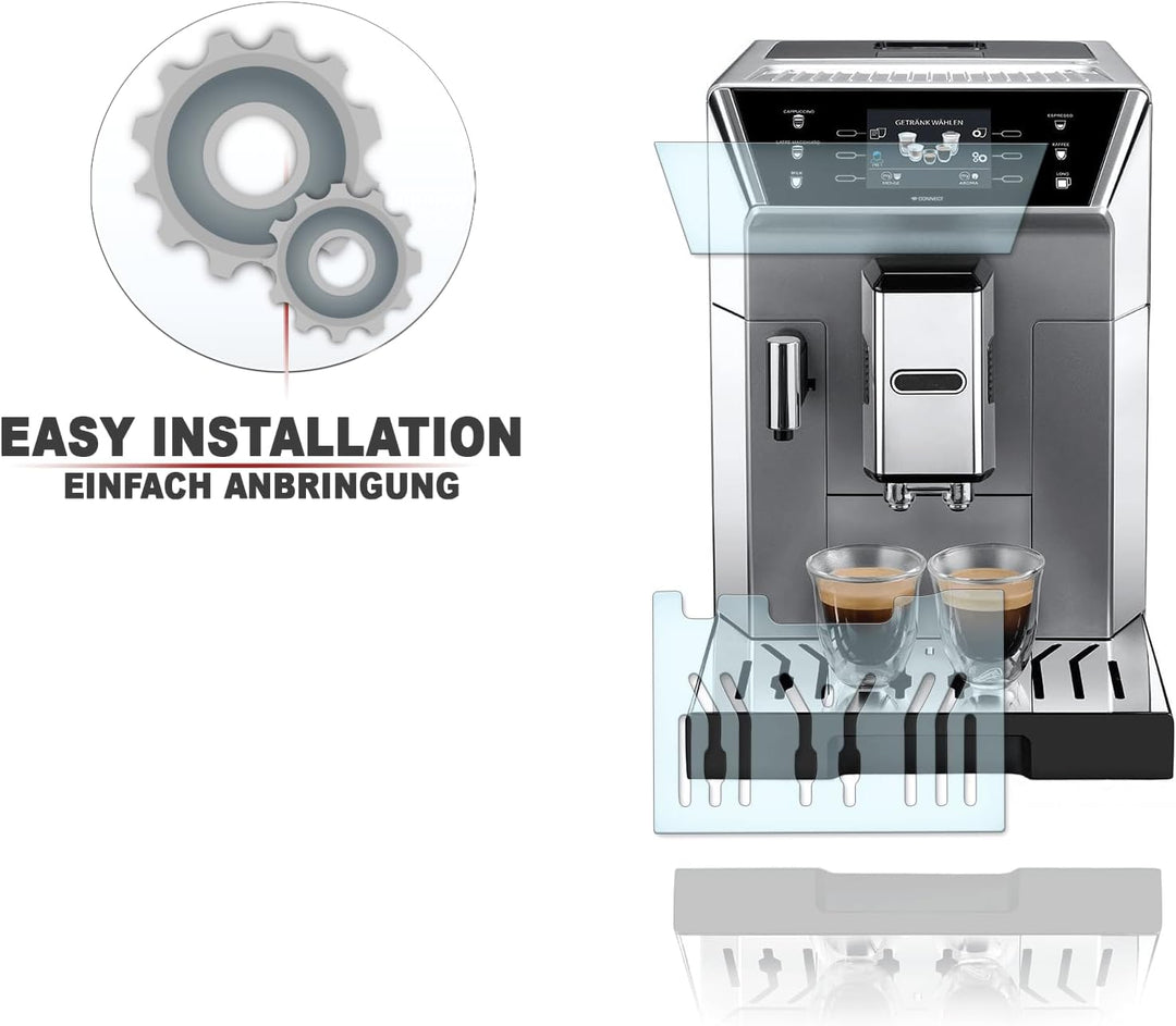 Abtropfblech Kratzschutz Folie und Display Schutzfolie geeignet für DeLonghi PrimaDonna ECAM CLASS 5